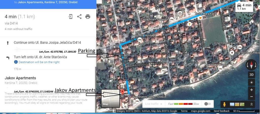 Jakov Apartments Оребич Экстерьер фото